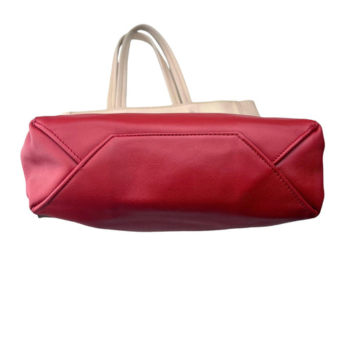 CELINE Horizontal Cabas Tote Bag Red Leather