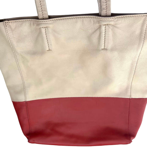 CELINE Horizontal Cabas Tote Bag Red Leather