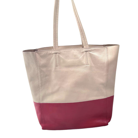 CELINE Horizontal Cabas Tote Bag Red Leather