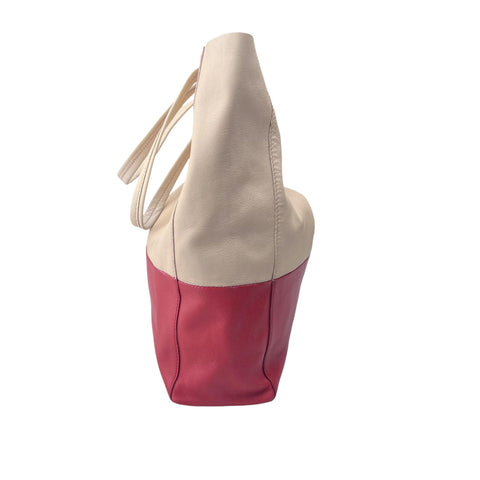 CELINE Horizontal Cabas Tote Bag Red Leather