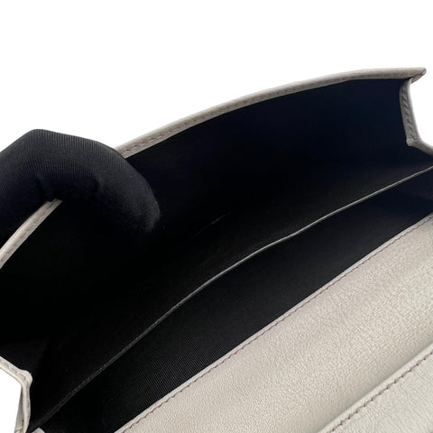Gucci White/Beige GG Canvas and Leather G Bit Flap Continental Wallet
