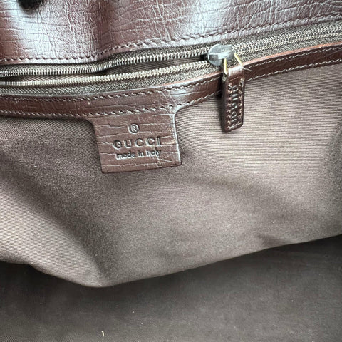 Gucci Brown GG Canvas Tote Bag Beige Dark brown