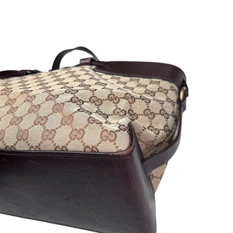 Gucci Brown GG Canvas Tote Bag Beige Dark brown