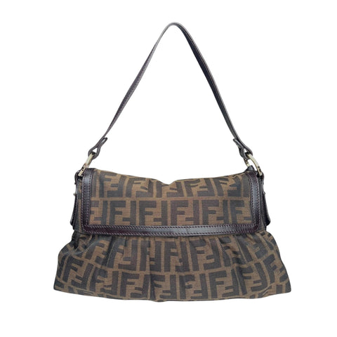 Fendi Brown Zucca Canvas and Leather Chef Shoulder Bag