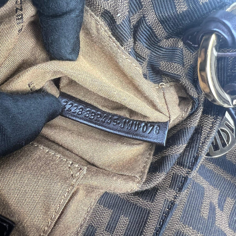 Fendi Brown Zucca Canvas and Leather Chef Shoulder Bag