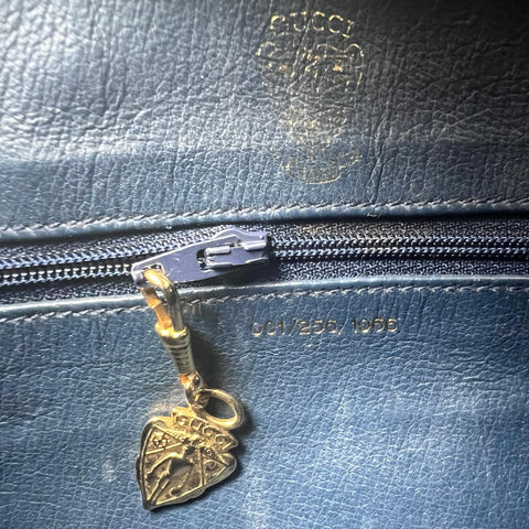 Gucci Bree leather Shoulder Bag GG Plus Women's Beige Navy PVC Leather