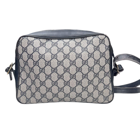 Gucci Bree leather Shoulder Bag GG Plus Women's Beige Navy PVC Leather