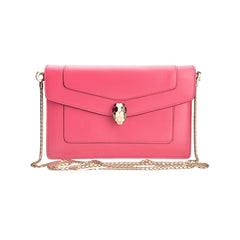 Pre-owned Bvlgari Calfskin Serpenti Forever Chain Wallet Reef Coral wallet main image
