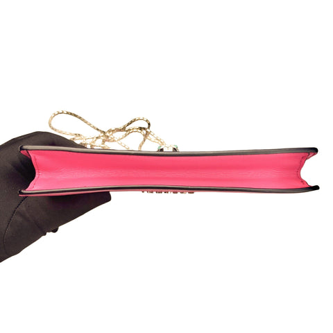 Bvlgari Calfskin Serpenti Forever Chain Wallet Reef Coral