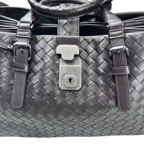 Bottega Veneta Bottega Veneta Intrecciato Roma Hand Shoulder Bag Brown Leather