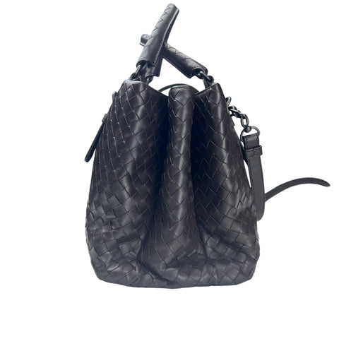 Bottega Veneta Bottega Veneta Intrecciato Roma Hand Shoulder Bag Brown Leather