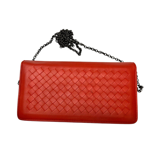 Bottega Veneta  Intrecciato Crossbody Bag Red