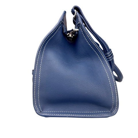 Saint Laurent Paris Saint Laurent Blue Leather Baby Monogram Cabas Tote