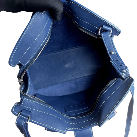 Saint Laurent Paris Saint Laurent Blue Leather Baby Monogram Cabas Tote