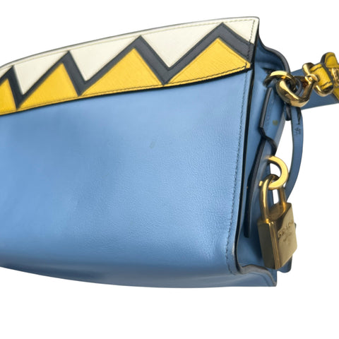 Prada City Calf Saffiano Esplanade Crossbody Bag Astrale Soleil