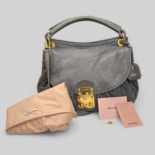 Miu Miu Sacca Con Pattina Pomice Matelasse Lady Tote Bag