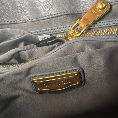Miu Miu Sacca Con Pattina Pomice Matelasse Lady Tote Bag