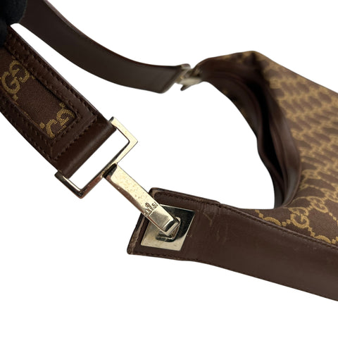 Gucci Brown/Tan GG Canvas and Leather Hobo