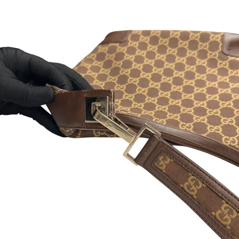 Gucci Brown/Tan GG Canvas and Leather Hobo