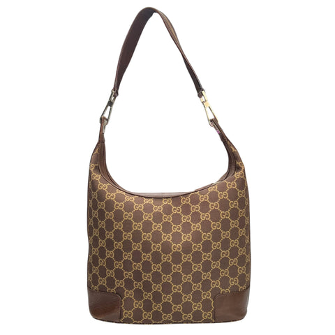 Gucci Brown/Tan GG Canvas and Leather Hobo