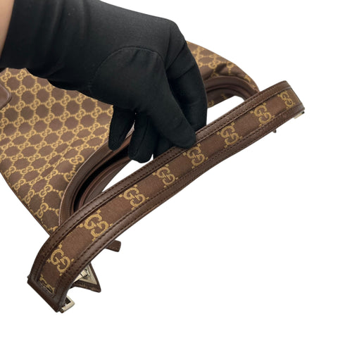Gucci Brown/Tan GG Canvas and Leather Hobo