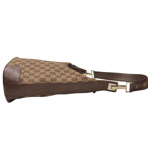 Gucci Brown/Tan GG Canvas and Leather Hobo