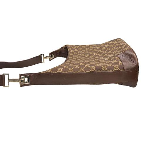 Gucci Brown/Tan GG Canvas and Leather Hobo