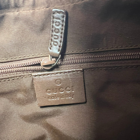 Gucci Brown/Tan GG Canvas and Leather Hobo