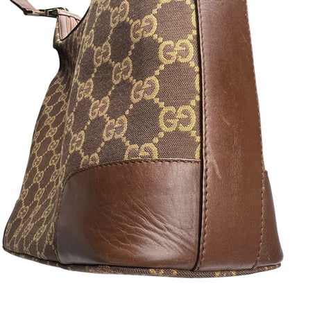 Gucci Brown/Tan GG Canvas and Leather Hobo