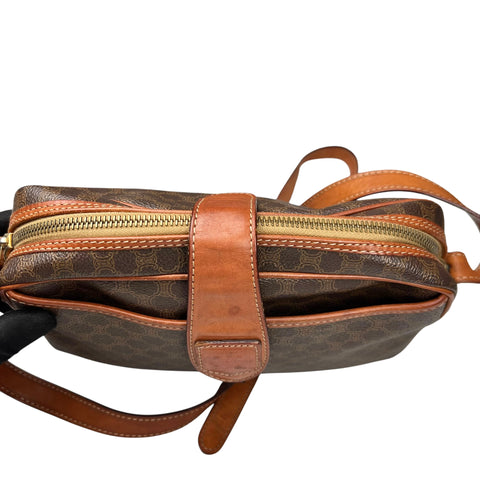 Celine Triomphe Macadam Monogram Logo GHW Vintage Flap Shoulder Sling Bag