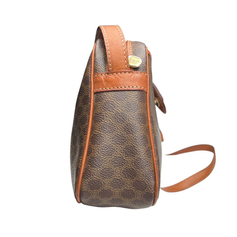 Celine Triomphe Macadam Monogram Logo GHW Vintage Flap Shoulder Sling Bag