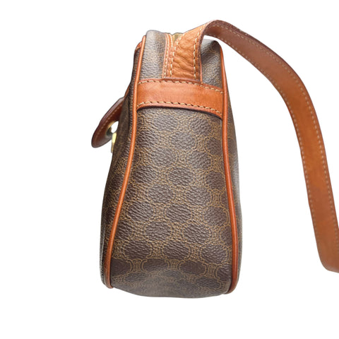 Celine Triomphe Macadam Monogram Logo GHW Vintage Flap Shoulder Sling Bag