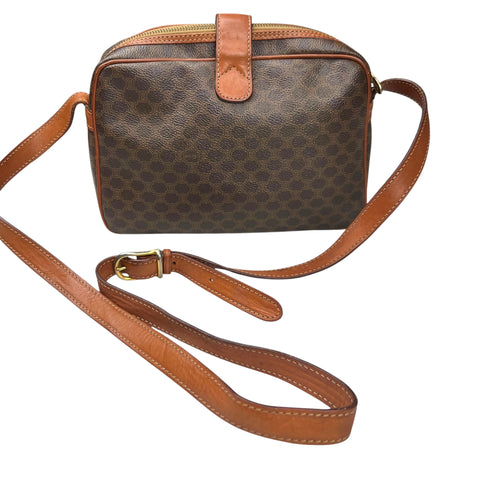 Celine Triomphe Macadam Monogram Logo GHW Vintage Flap Shoulder Sling Bag