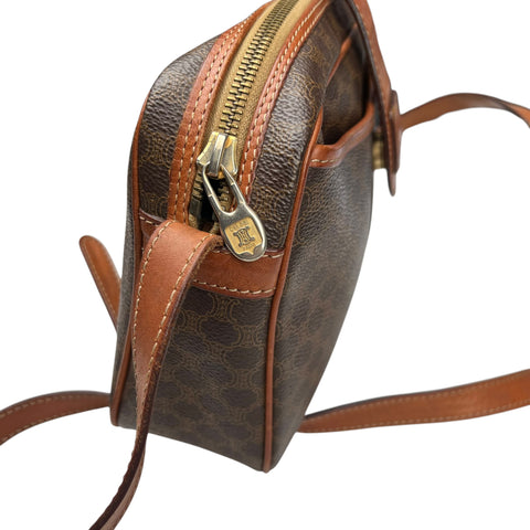 Celine Triomphe Macadam Monogram Logo GHW Vintage Flap Shoulder Sling Bag