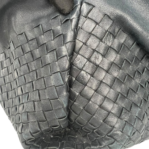 Bottega Veneta Charcoal Grey Leather Intercciato Aquilone Fortune Shoulder Bag