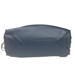Pre-owned balenciaga-navy-blue-leather-papier-zip-around-tote-satchel-front