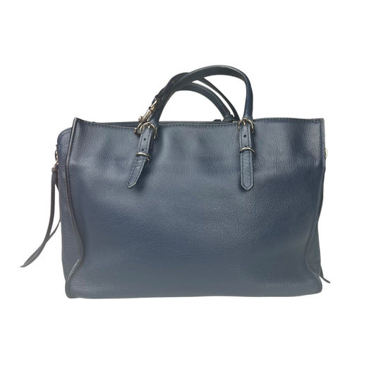 Balenciaga Navy blue Leather Papier Zip Around Tote Satchel Bag