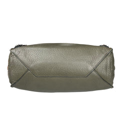 Pre-owned balenciaga-olive-green-leather-mini-papier-a6-zip-around-tote-front