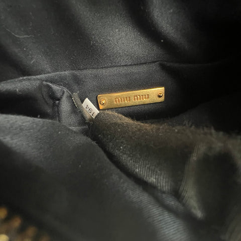 Miu Miu Black Matelassé Leather Shoulder Bag