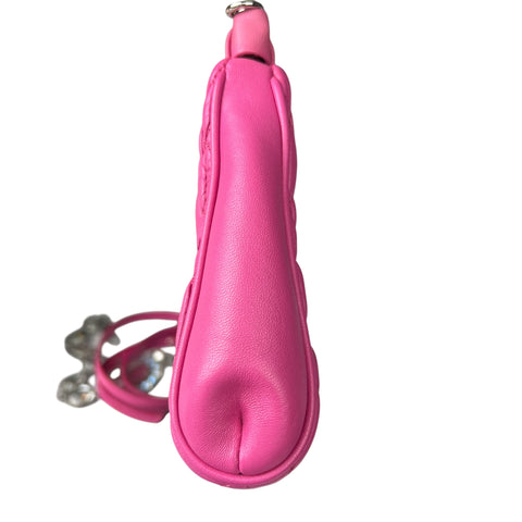 Miu Miu Pink Matelasse Crystal Leather Satchel