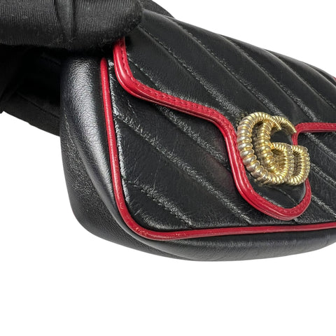 Gucci GG Marmont Chain Shoulder Crossbody Bag Quilted Super Mini