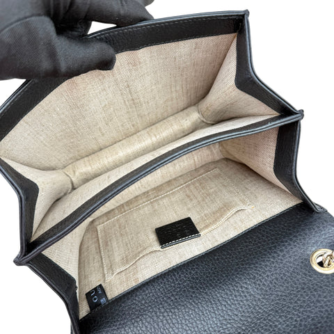 Gucci Handbag Bamboo Taurillon Leather Black Tote Bag Tophandlebag