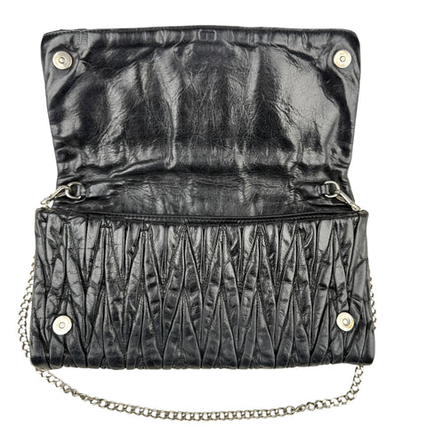 Miu Miu Black Matelassé Leather Shoulder Bag