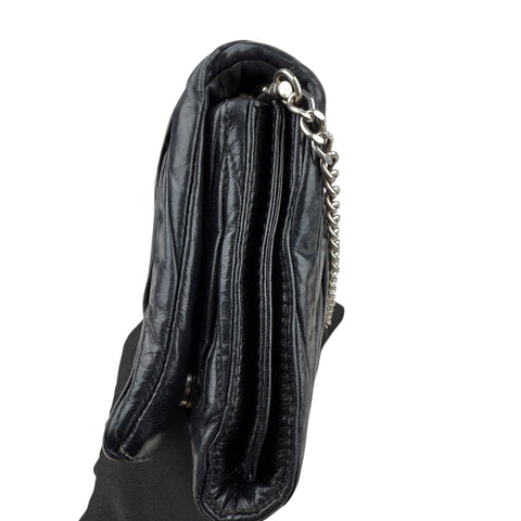 Miu Miu Black Matelassé Leather Shoulder Bag