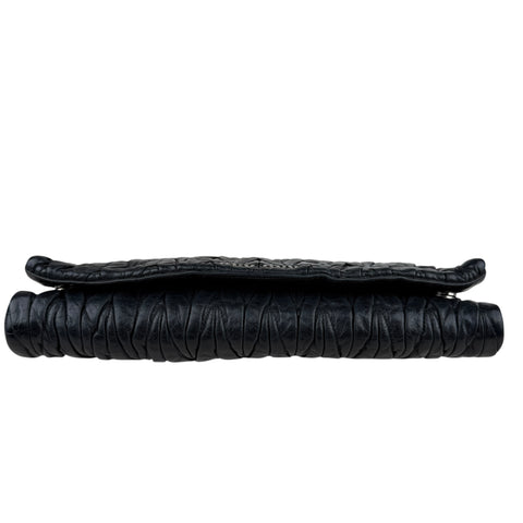 Miu Miu Black Matelassé Leather Shoulder Bag