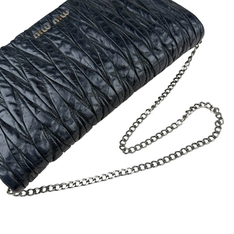 Miu Miu Black Matelassé Leather Shoulder Bag