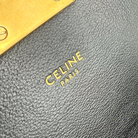 CELINE C Small Quilted Chain Shoulder Bag Near Mint