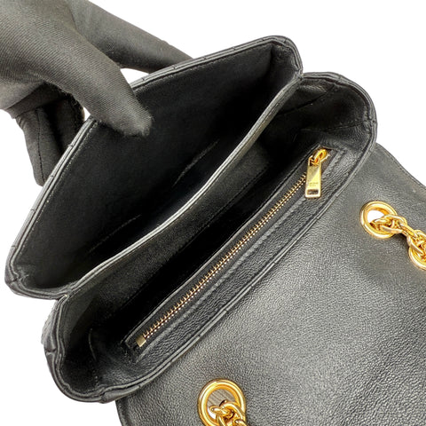 CELINE C Small Quilted Chain Shoulder Bag Near Mint