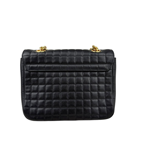 CELINE C Small Quilted Chain Shoulder Bag Near Mint
