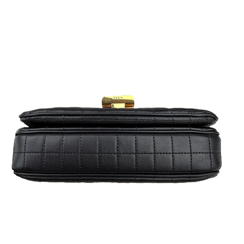 CELINE C Small Quilted Chain Shoulder Bag Near Mint